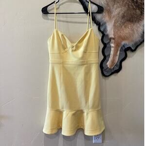 Likely Yellow Spaghetti-Strap Midi Dress